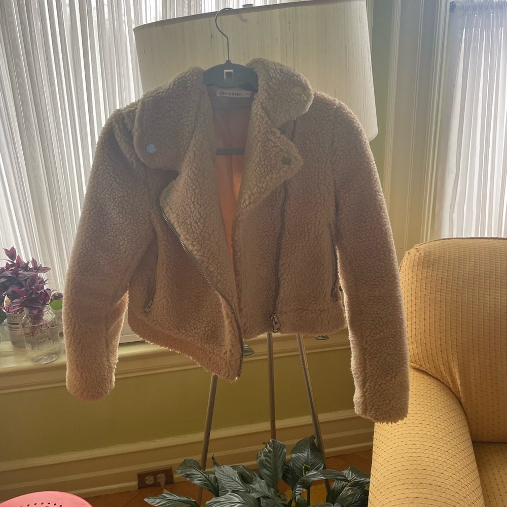 Nasty Gal Cropped Teddy Bomber Jacket